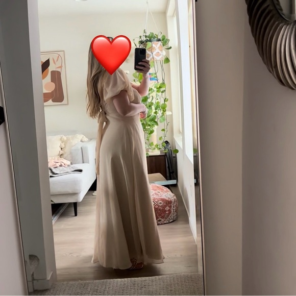 Azazie Champagne Chiffon Maxi Dress with Sweetheart Neckline - Picture 12 of 13